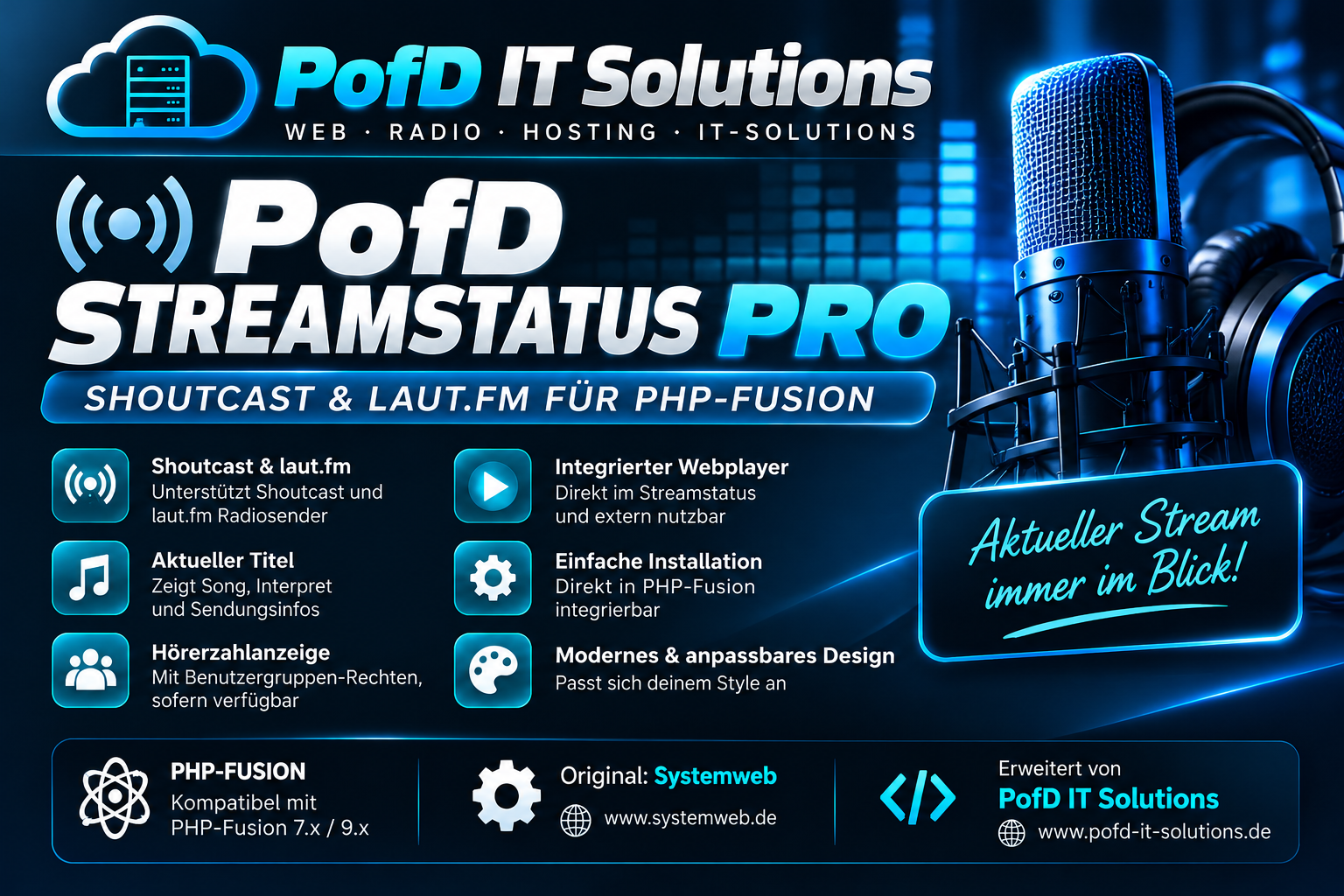 PofD Streamstatus Pro – Shoutcast & laut.fm für PHP-Fusion